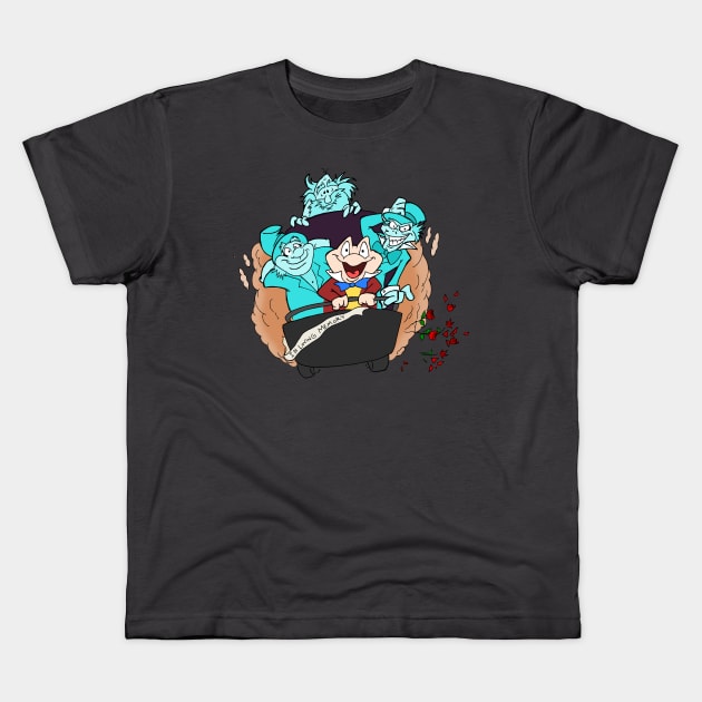 Toad's doom ride Kids T-Shirt by oria